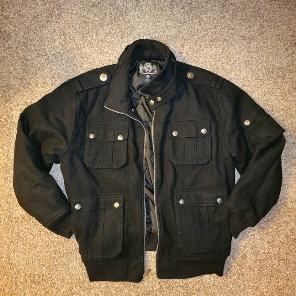 Mens wool military style jacket